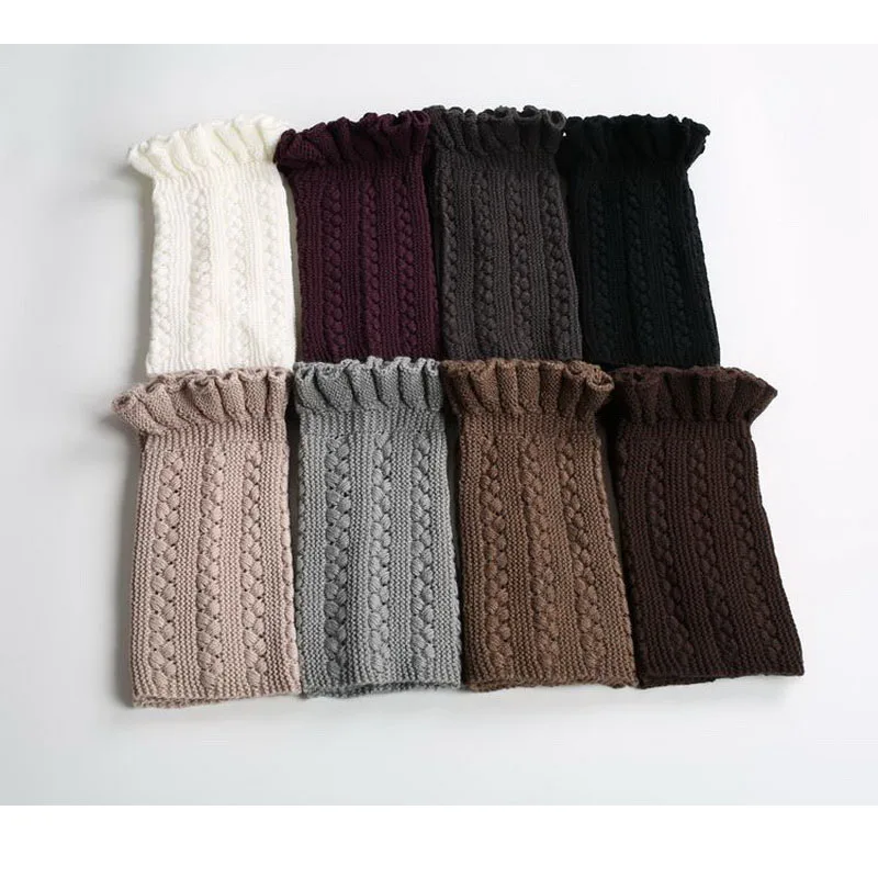 Модные зимние женские гетры 1 пара манжеты для сапог носки вязаные короткие