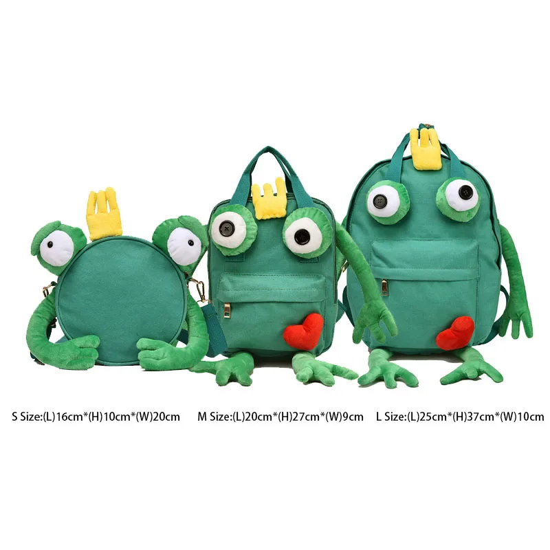 Объемный рюкзак с мультяшным животным лягушкой Женская многофункциональная