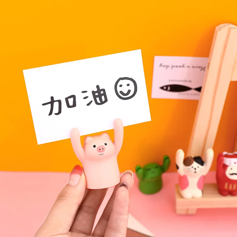 Милые Мультяшные Животные Кошки свиньи Статуэтки из смолы семейная садовая