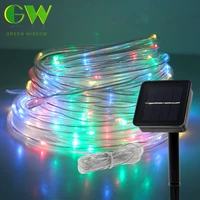 outdoor led solar string lights waterproof hose colorful garland for xmas party wedding new year christmas tree decorations 10m