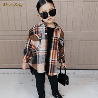 fashion baby girl plaid shirt jacket cotton warm child shirt thick loose outfit oversized winter spring fall baby clothes 3 14y