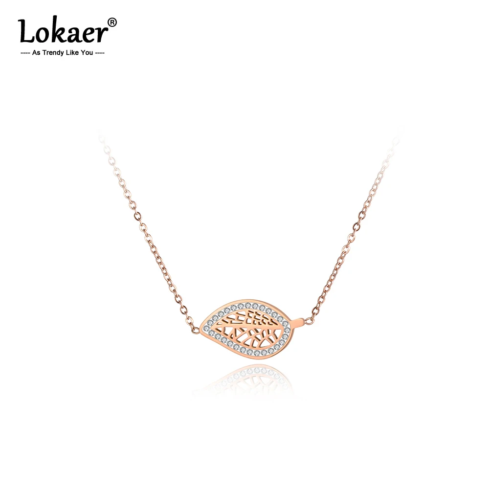 Цепочка с подвеской Lokaer N19046 Женская ожерелье из нержавеющей стали цирконом