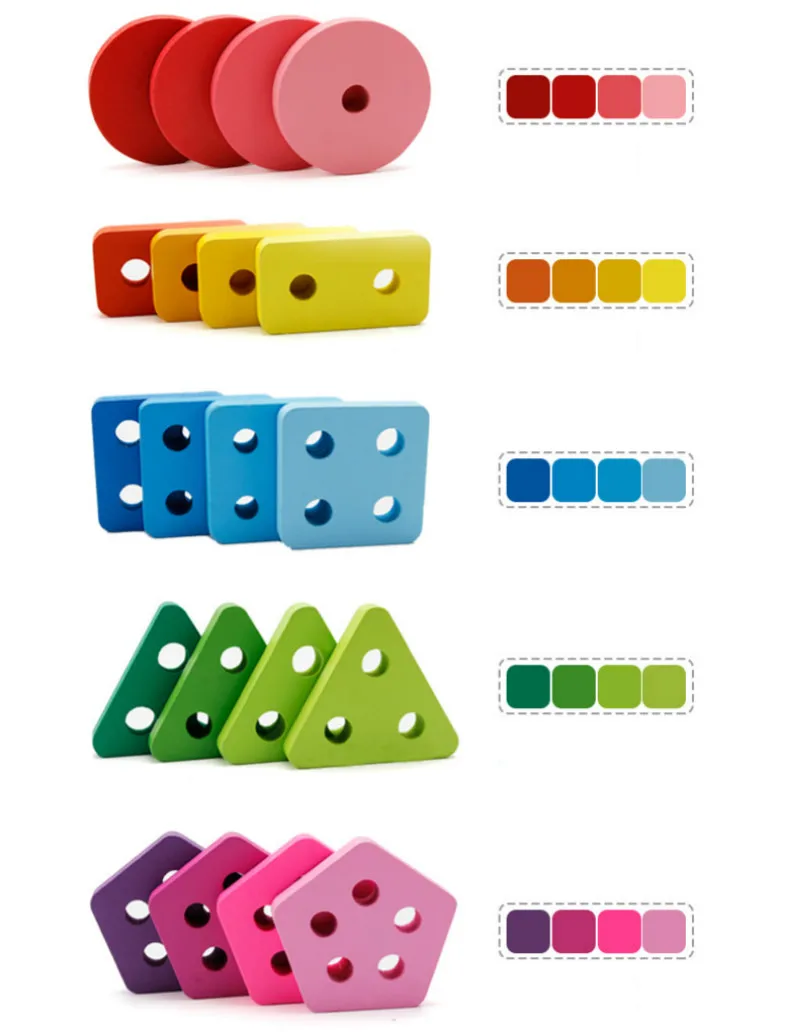 

3D Preschool children educational wooden Montessori arithmetic digital shape matching building block Literacy Early Learning