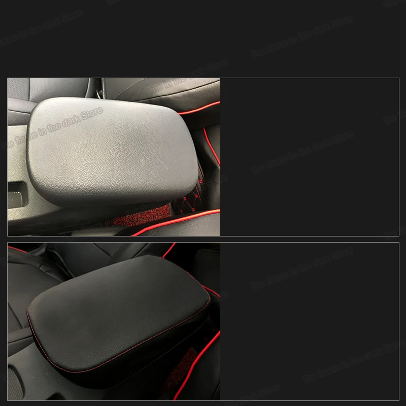 

Lsrtw2017 Durable Leather Car Central Control Armrest Storage Box Cover for Hyundai Encino Kona 2018 2019 2020