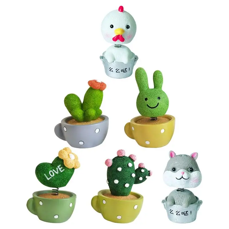 Adornos de resina Mini para coche, decoraciones creativas para bons&aacute;i, 6 uds.-3