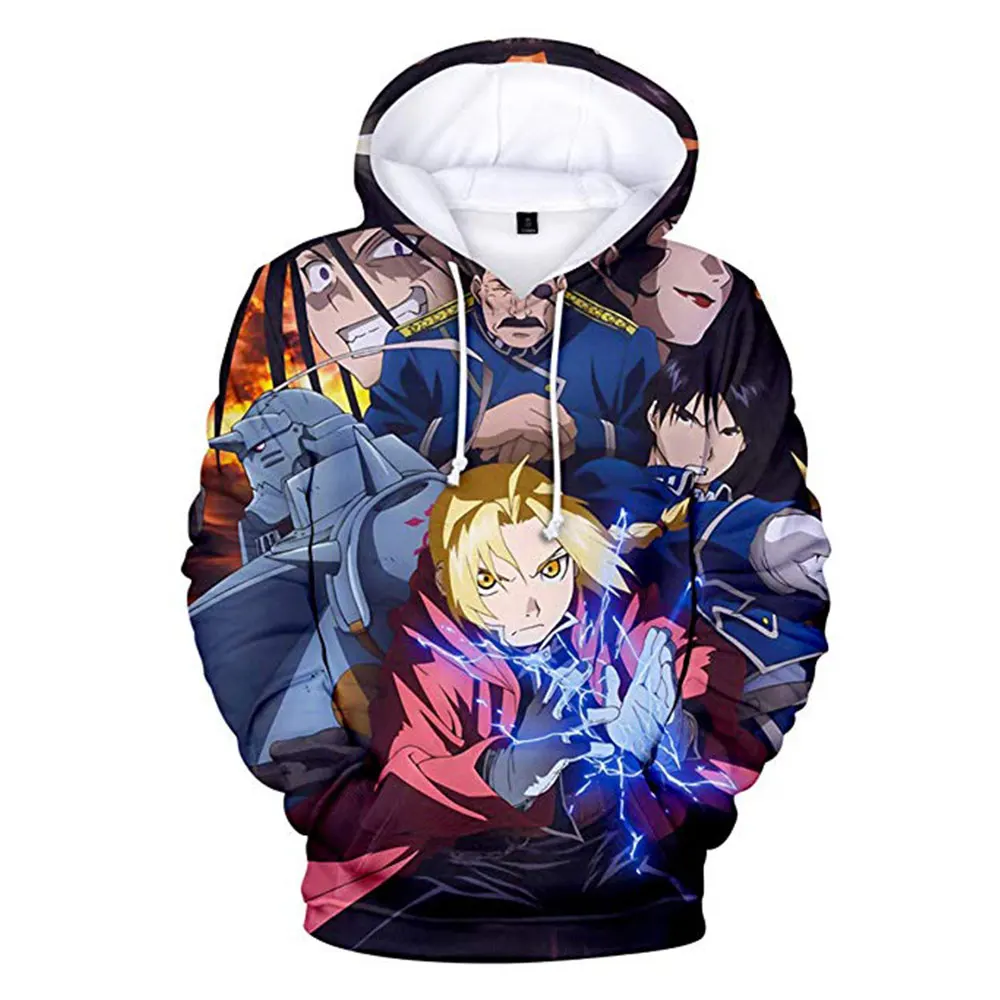 Толстовка Мужская/Женская с 3d-изображением стального алхимика Осень-зима |