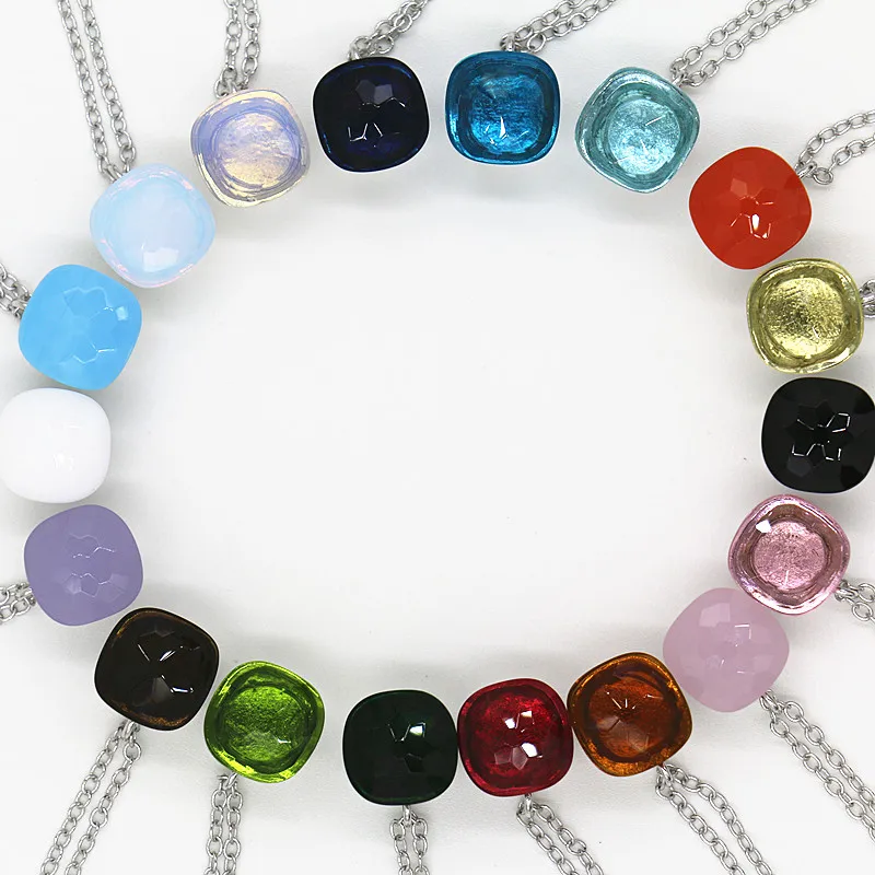 

2021 New Fashion Brand 9 Colors Choose 18K White Gold Plated Fine Jewelry Crystal Necklace For Women Best Party Holiday Gifts