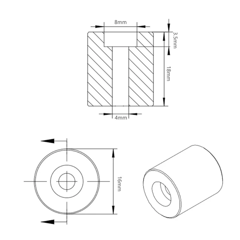 

4pcs/Set for 3D Printer Leveling Column High Temperature Silicone Solid Spacer Hot Bed Leveling Column 16mm 18mm