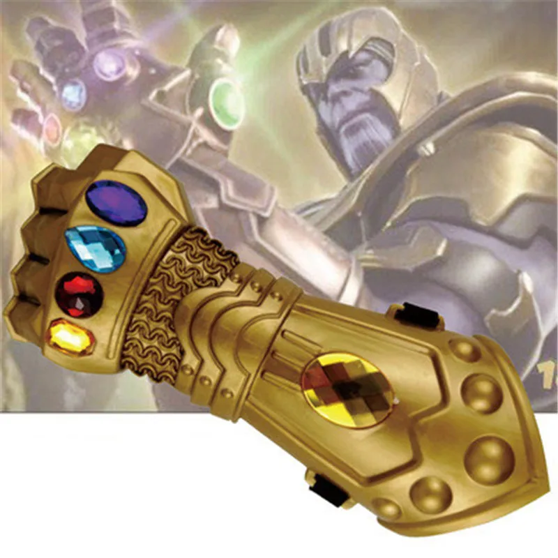 Thanos glove Marvel Мстители 3 Халк черная Widow Vision Ultron Железный человек Капитан Америка Фигурки Модель игрушки - Цвет: Thanos glove