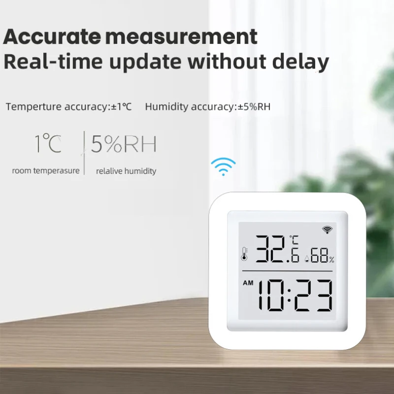 

Tuya WIFI Temperature & Humidity Sensor for Smart Home var SmartLife Remote Control With Display Support Alexa Google Assistant