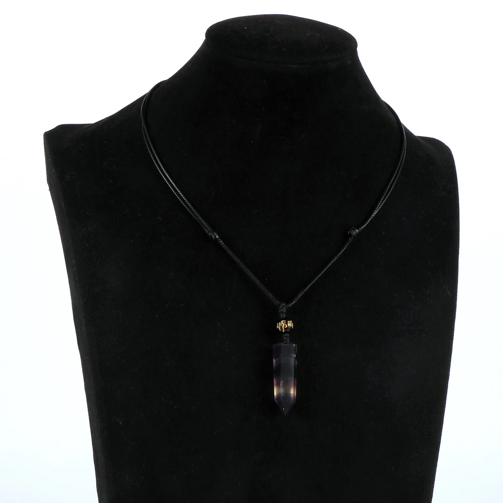 Женское и мужское ожерелье из натурального камня с разноцветными флюоритовыми