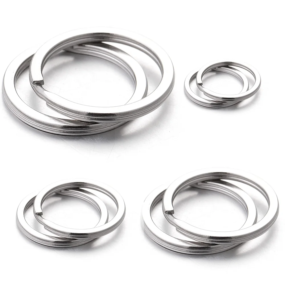 10 шт./партия Нержавеющая сталь брелки для ключей кольцо класса люкс