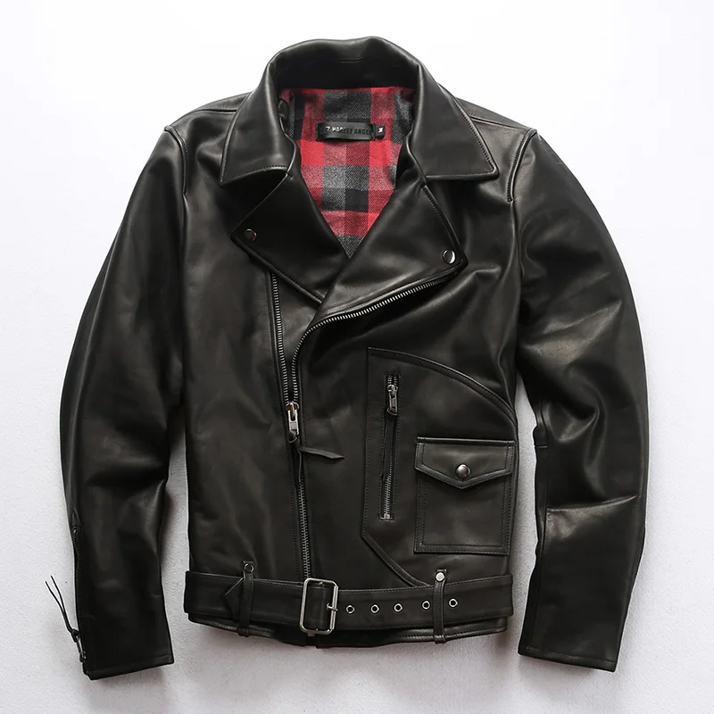 Free shipping classic motor J24 style.quality mens cowhide Jacket fashion genuine Leather slim coat.cool biker jackets.sales | Мужская