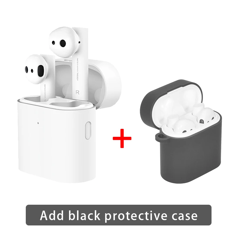 Оригинальные беспроводные наушники Xiaomi Air 2 TWS Bluetooth 2 LHDC HD 14,2 мм с двойным микрофоном ENC автоматическая пауза управление нажатием Airdots Pro 2 - Цвет: Add black case