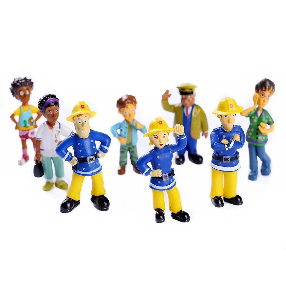

12Pcs/set Fireman Sam Cartoon Anime Fire Fighting Figure Model PVC Doll Toys Boy Girl Toy For Kids Birthday Xmas Gift