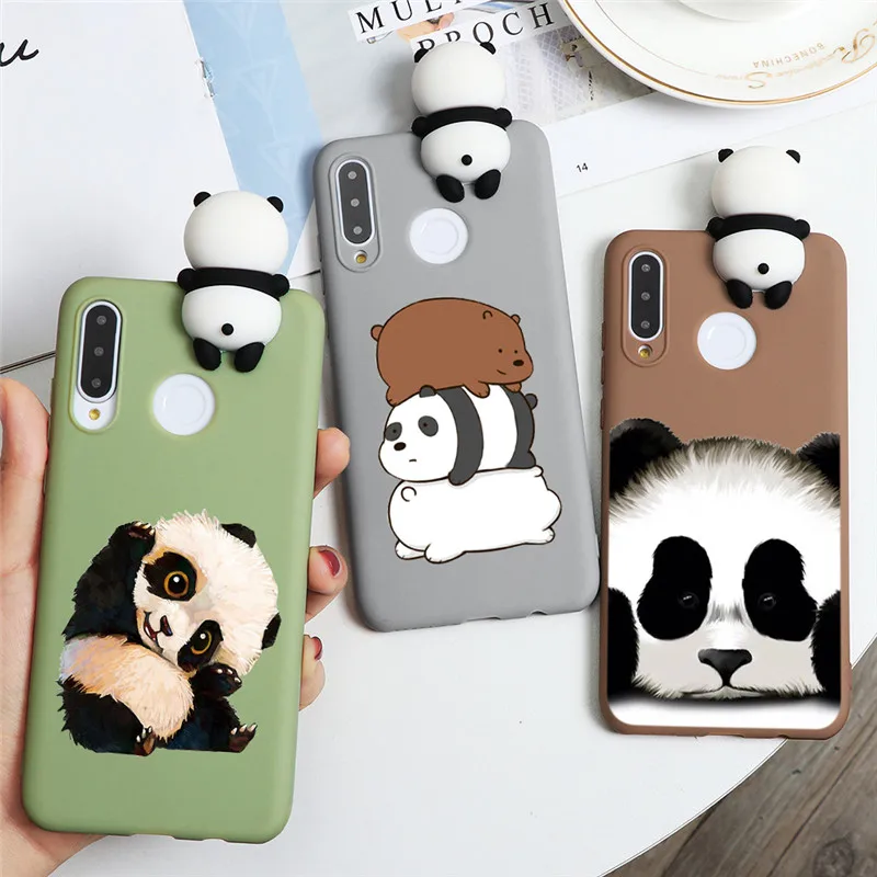 3D чехол с милой пандой для Huawei P30 P20 P9 Mate 10 20 Pro P8 Lite 2017 P Smart Y6 Y7 Y9 Prime 2019 Nova 3 3i 5i 5 6