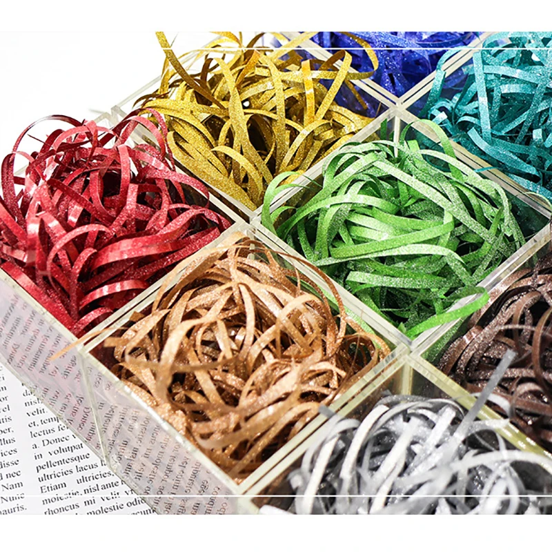 

50g/100g pack Flash Raffia Glitter Silk Valentine's Day Birthday Gift Box Decor Filling Packaging Access wedding party decor