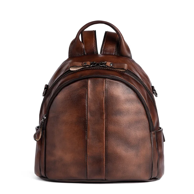 Женский рюкзак из натуральной кожи школьный ранец для девочек в стиле ретро