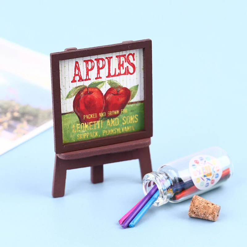 

2 шт./компл. кукольный домик Мини Фруктовый мольберт Кисть Карандаш Художественный набор сцена реквизит игрушки