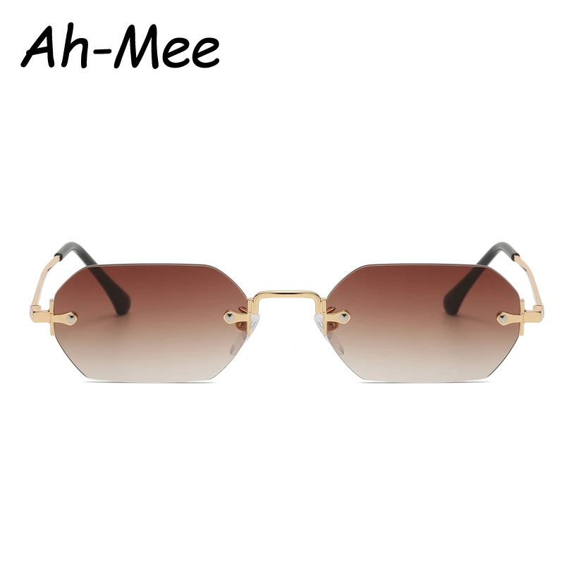 Солнцезащитные очки без оправы женские маленькие квадратные многоугольные