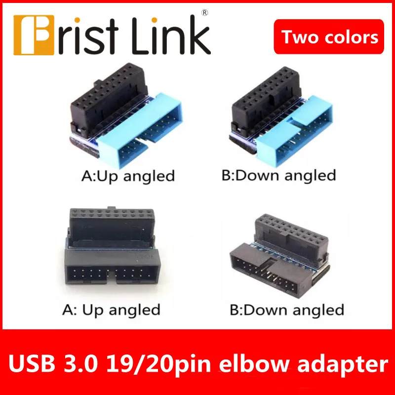 

USB3.0 19pin 20pin Male To Female Extension Adapter Angled 90 Degree For Desktop Computer Motherboard Mainboard Connector Socket