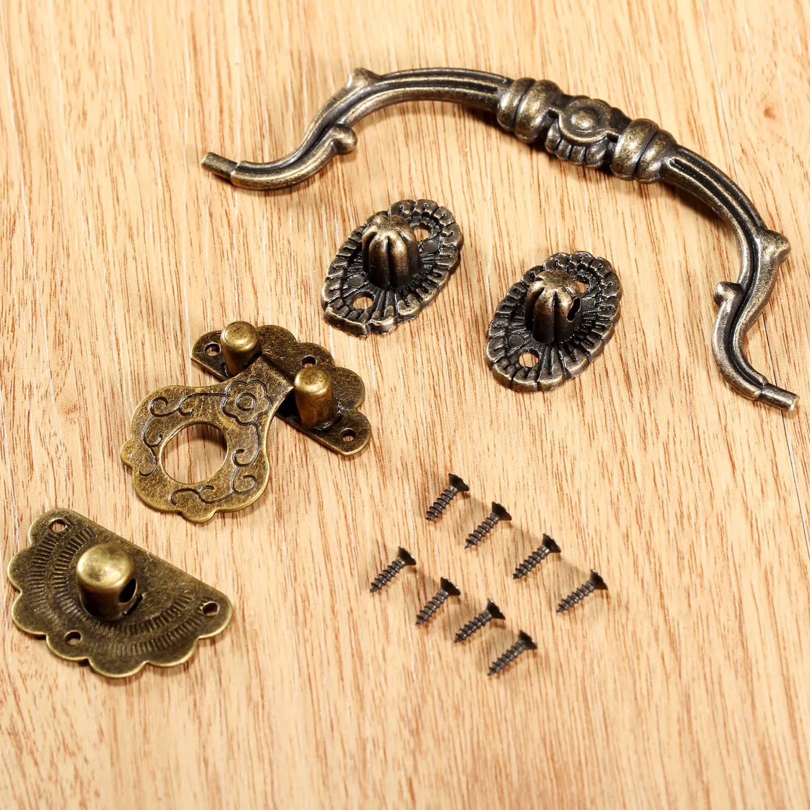 Застежка с замком для ящика античная бронза 123*50 мм ручка шкафа ювелирных изделий