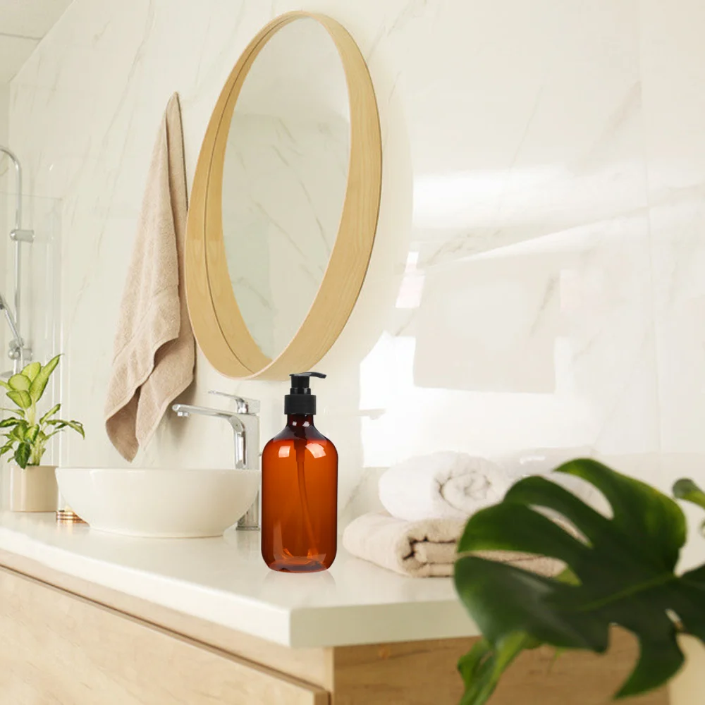 

4Pcs 1Set 500ML Press Type Convenient Cosmetic Bottles for Travel (Light Brown)