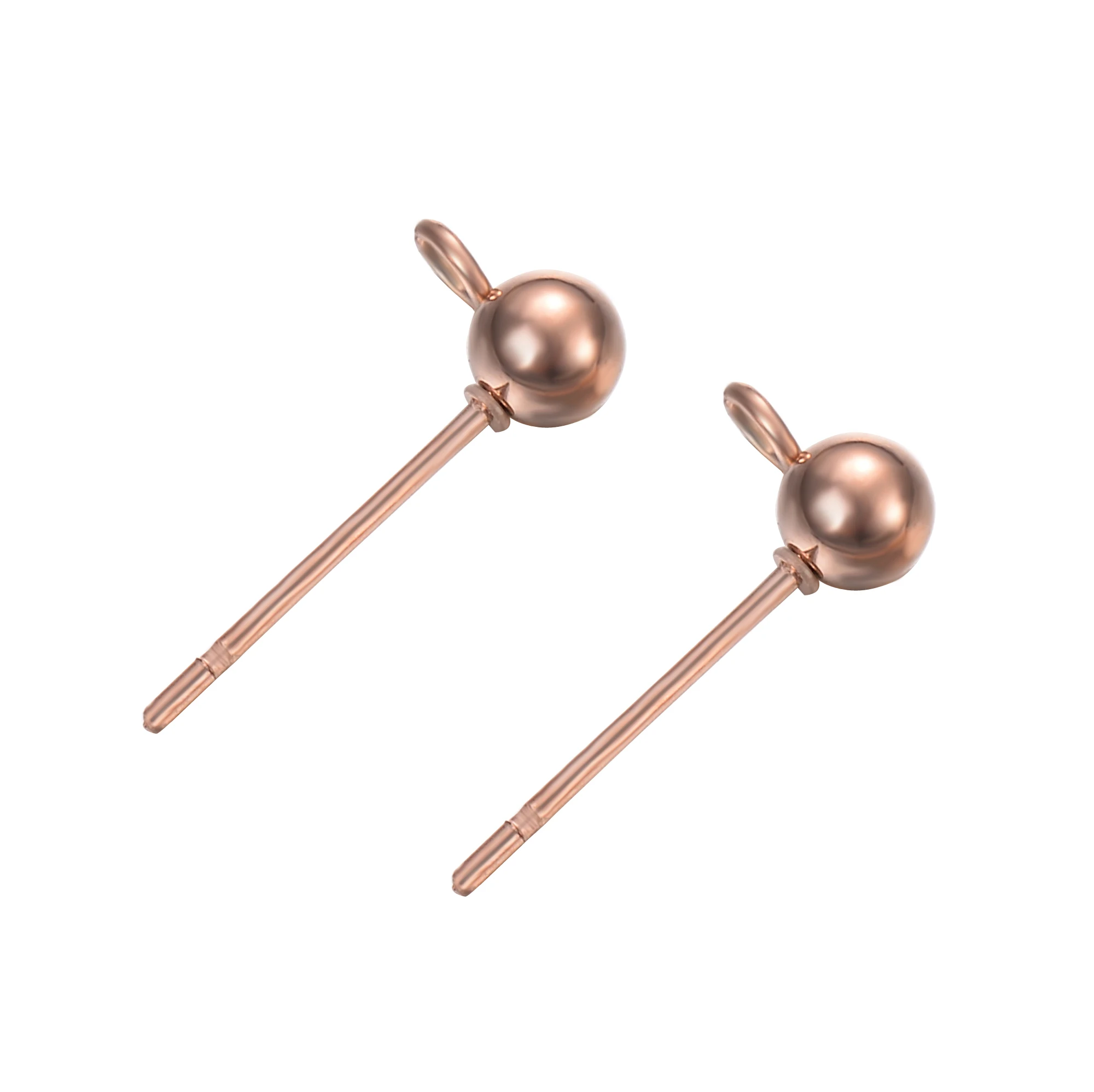 Серьги-гвоздики из нержавеющей стали с шариками 4 мм 20 шт./лот фурнитура для