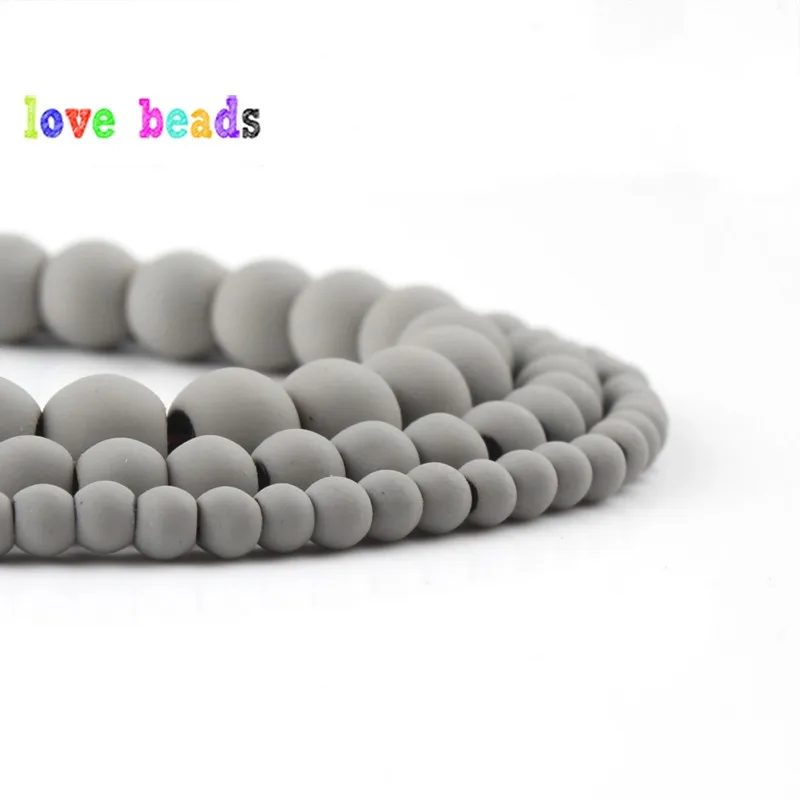 Натуральный светильник-серый гематит матовые резиновые бусины Свободные