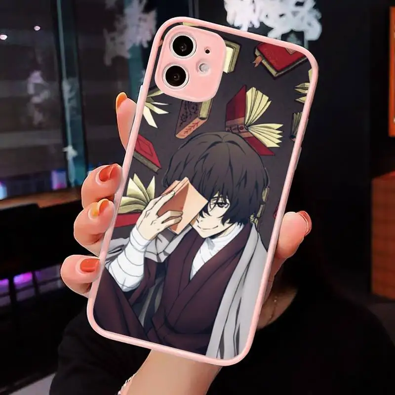 

Anime Bungou Stray Dogs Dazai Osamu Phone Cases Matte transparent For Pink iPhone 12 Mini 11 Pro XR XS Max 7 8 Plus X Back Cover