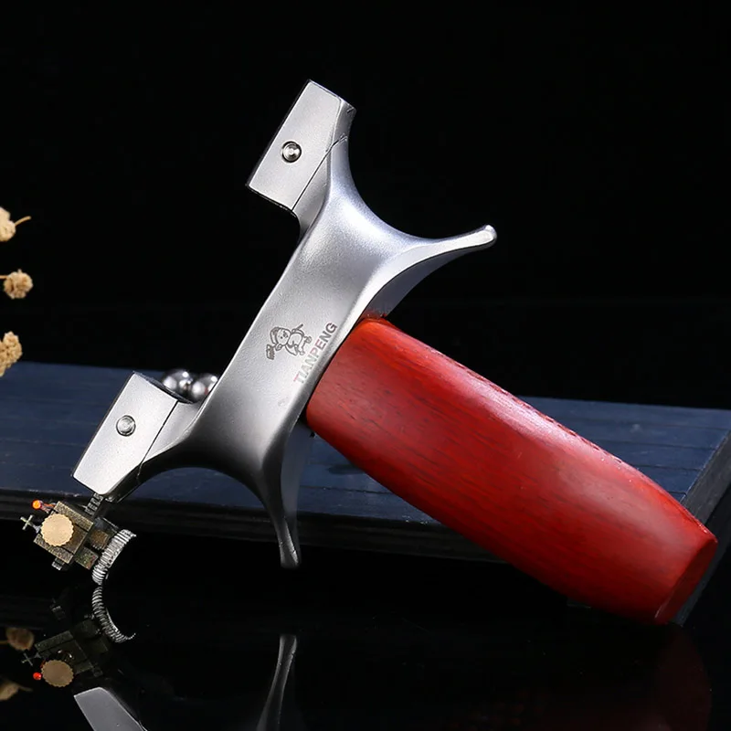 

Slingshot Hunting Stainless steel Catapult Mechanical Aiming Comfortable Wood Handle With Rubber band Outdoor Shooting Games