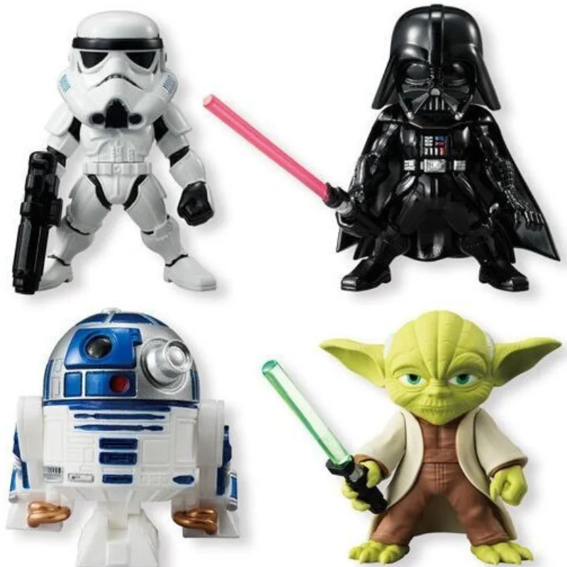 

4 Star Wars Black Warrior White Soldier Yoda Box Egg Doll Model Decoration Toys Hobbies Action Figures Holiday Gift for Children