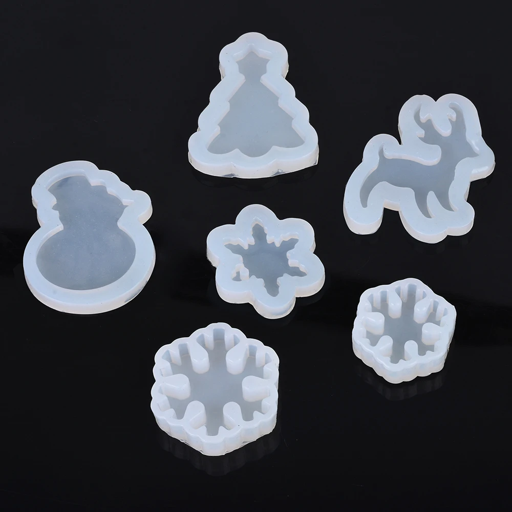 9PCs Christmas Casting Mold Silicone Molds Snowflake Trees Stockings Bells Cookies Soap Cake Craft | Дом и сад