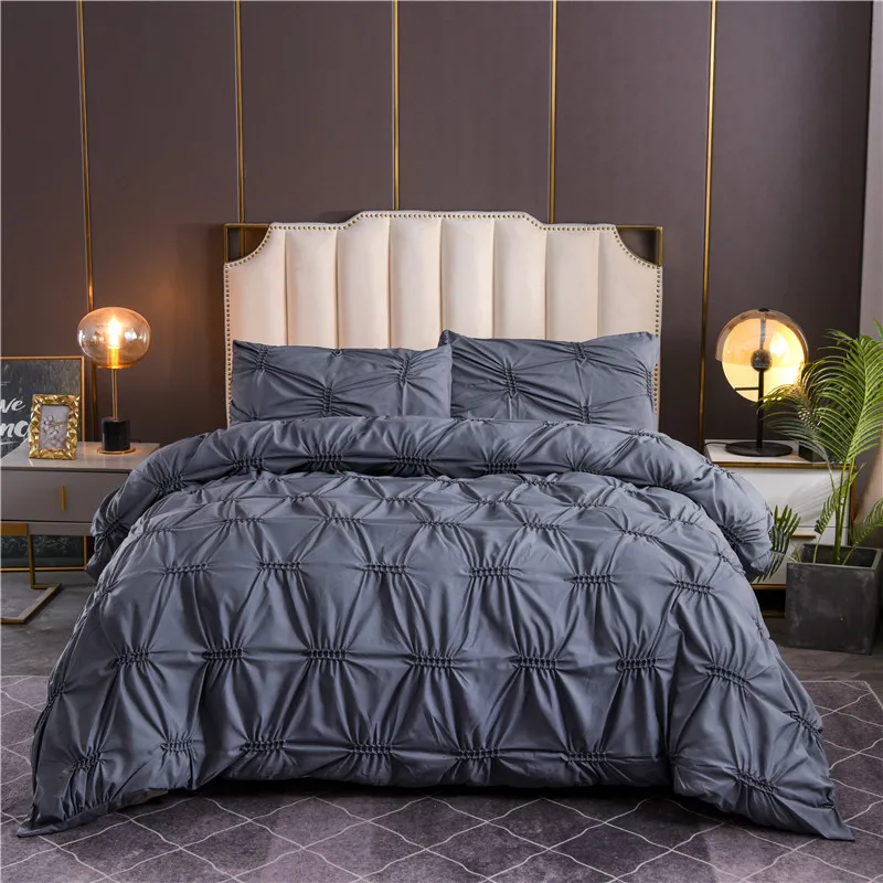 

Duvet Cover Queen Size Gray Color Bedclothes Comforter Cover King edredom Microfiber Quilt Cover No Sheet