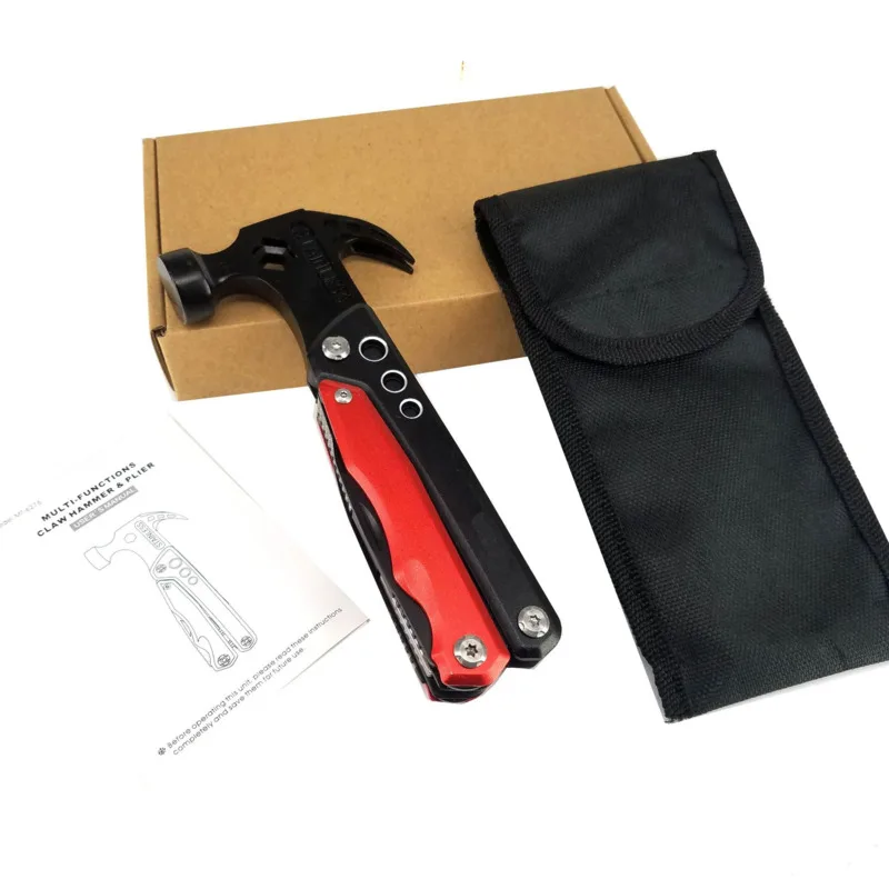 

Portable Foldable Emergency Multi-function Hammer Outdoor EDC Survival Tool On-board Multifunctional Claw Pliers Camping Tackle