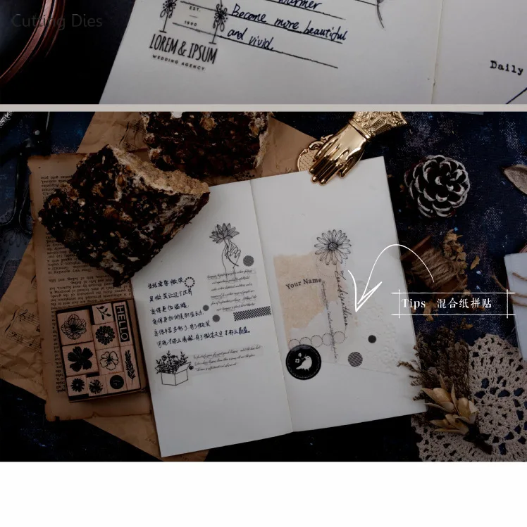 Новинка 6 шт./лот прозрачные винтажные бумажные стикеры из веллума для