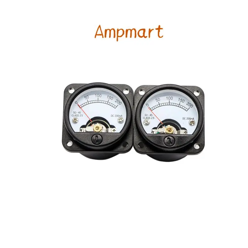 

Ampmart 1 шт Амперметр SO-45 класс 2,5 Точность DC 0-200mA Круглый Аналоговый панельный метр Черный