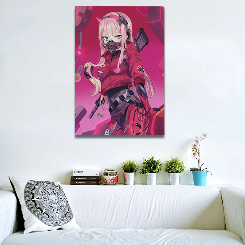 

zero two DARLING in the FRANXX Anime poster Canvas Wall Art Decoration prints for Home bedroom decor Painting