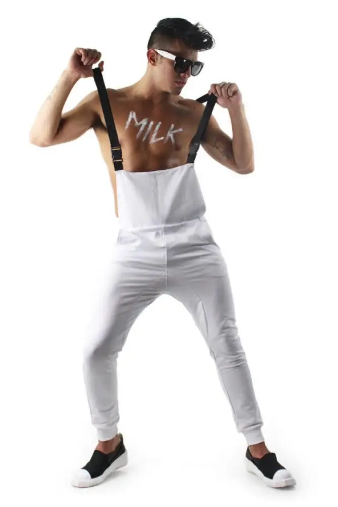 2019 мужской модный комбинезон широкие брюки плотный свободные карманы