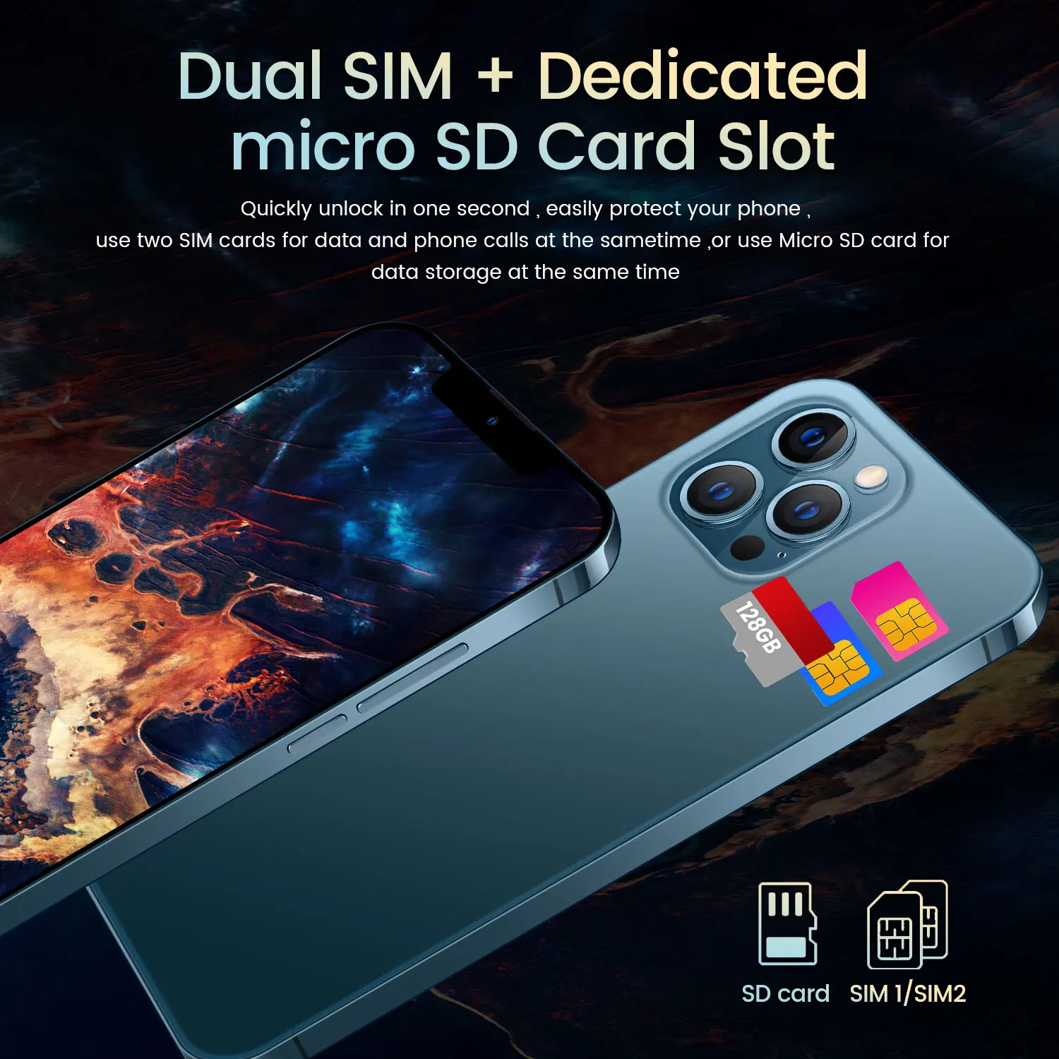 Телефон I13 Pro Max с двумя SIM-картами экран 6 7 дюйма 5600 мАч 512 ГБ десятиядерный