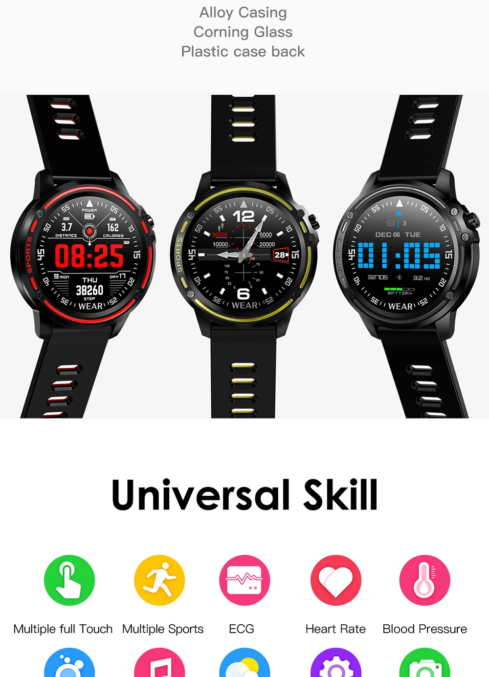 Greentiger новые L8 Смарт-часы для мужчин ЭКГ+ PPG IP68 Водонепроницаемый кровяное давление фитнес-трекер для измерения сердечного ритма спортивные Смарт-часы VS L5 L7
