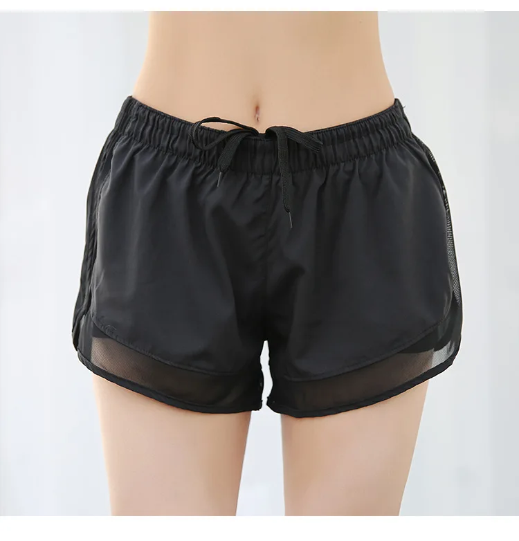 Поддельный спортивный Бюстгалтер с сеткой Шорты с антибликовым покрытием свободные Дышащие Беговые спортивные женские шорты для женщин