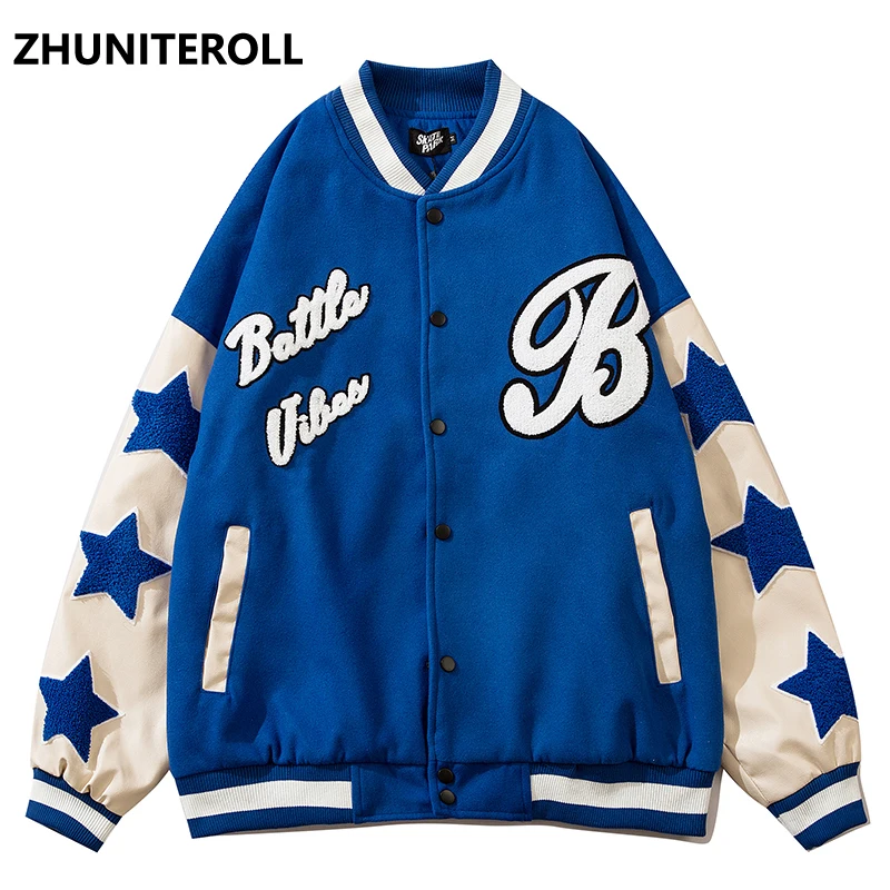 

Куртка мужская бейсбольная на пуговицах с вышивкой в стиле Харадзюку