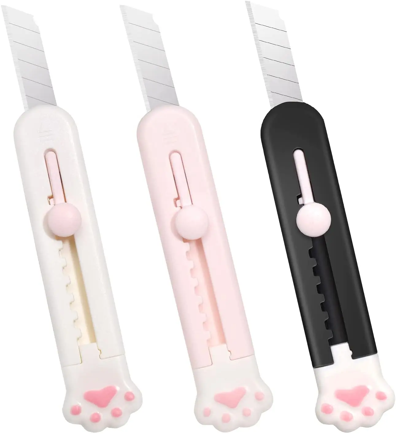 

Cute Retractable Box Cutters Kawaii Mini Pocket Cat Paw Art Utility Knife Sharp Cartons Cardboard Paper Cutter Knife Stationery