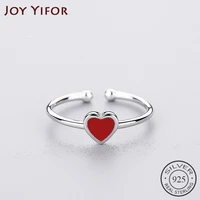 romantic red heart enamel ring 925 sterling silver for charm women wedding party fine jewelry fashion 2020cute gifts
