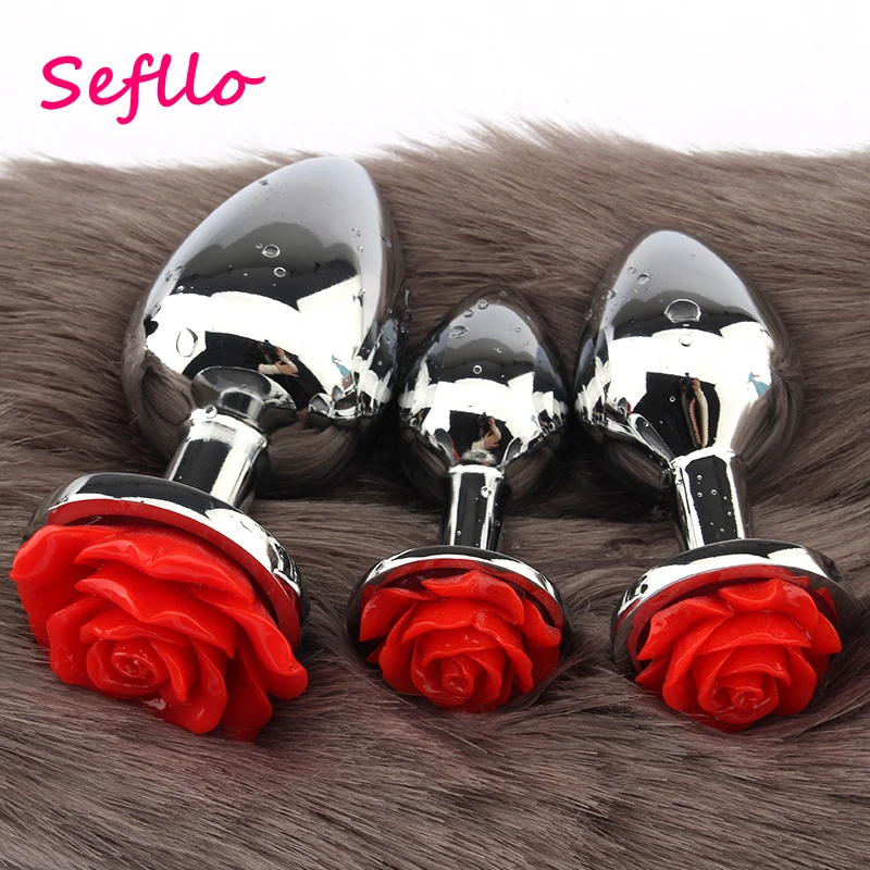 Sefllo нержавеющая сталь большая Анальная пробка роза Рождество анальный