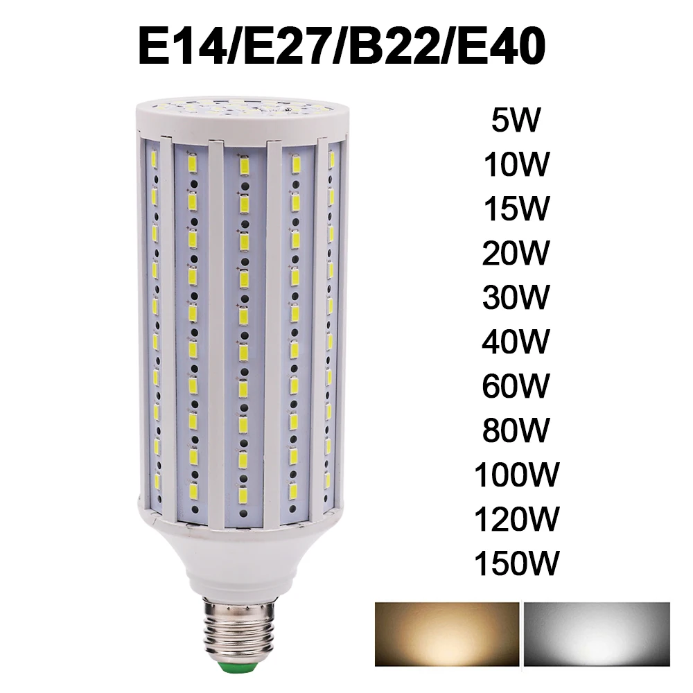 Светодиодная лампа E27 B22 E40 E14 SMD 5730 2835 5 Вт 150 Вт|Энергосберегающие и люминесцентные|