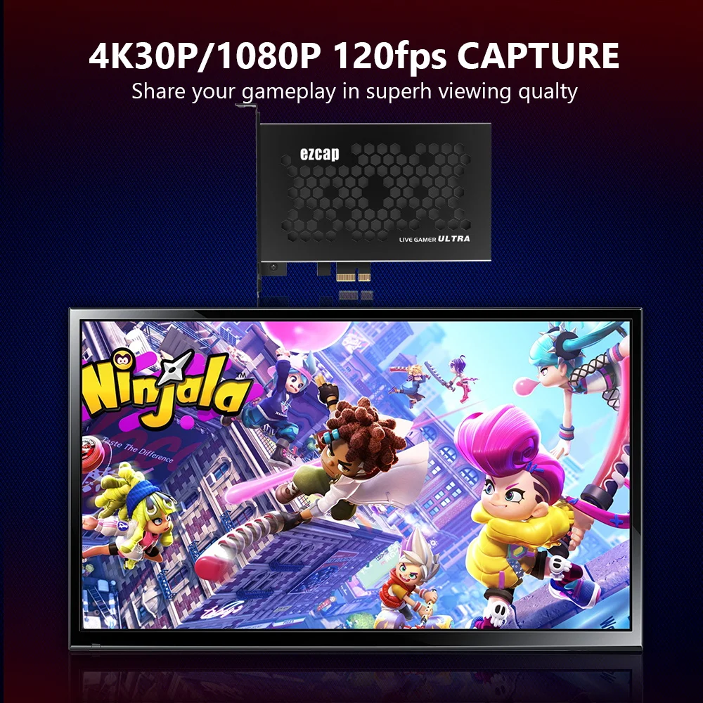 Плата видеозахвата ezcap 323 HDMI 4k 60fps HDR PCIE ТВ-тюнер запись для ноутбука ПК |