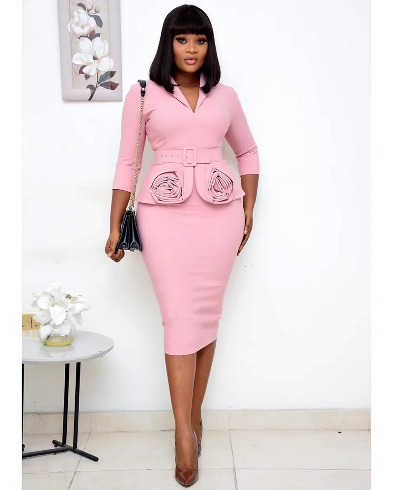 2020 Осенняя элегантная обувь на платформе в африканском стиле женское платье с v