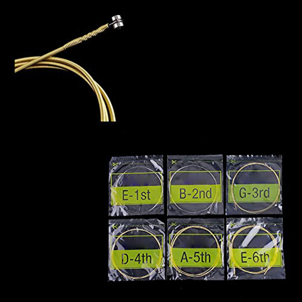 heißer verkauf 6 teilesatz elektrische gitarre saiten set akustische gitarre saiten string set stahl core super licht gitarre zubehör free